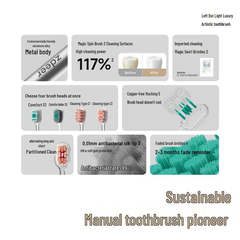

Zuodian Light Luxury Art Electric Toothbrush ZD-D203