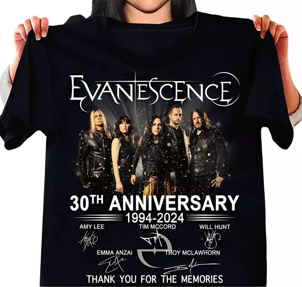 Evanescence Band 2024 Tour Heavy Cotton Black T Shirt For Men Unisex T-Shirt XL