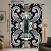 2pcs   Black Floral Curtains   Bohemian Mandala Flowers Decorative Window Drapes   Rod Pocket Window Treatment   For Bedroom Living