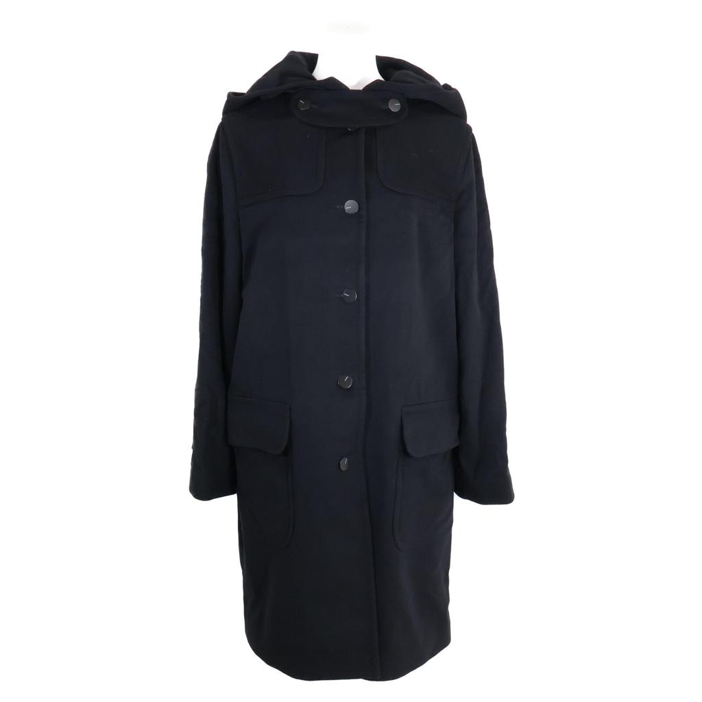 CHANEL [Domestic regular] 99A P14063W02560 Logo button wool x cashmere hoodie coat 38 blackUsed