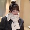New Korean Version Bow Small Fragrant Style Cute Scarf Women's Autumn and Winter Versatile Student Warm Knitted Scarf