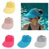 Long Brim Sun Hat for Women Breathable Open Top Sun Beach Cap UV Protective Hat with Adjustable Strap Foldable Visor Hat