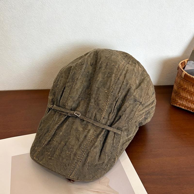 Japanischer Stil Krawattenband Leinen Schiebermütze Batik Atmungsaktiv Dünnes Barett Lässig Schirmmütze Frühling Sommer