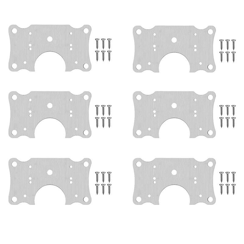 

2/4/6/8/10 шт. петли из нержавеющей стали, крепежная пластина для двери шкафа, ремонтные монтажные прокладки, кухонный шкаф, мебельная фурнитура