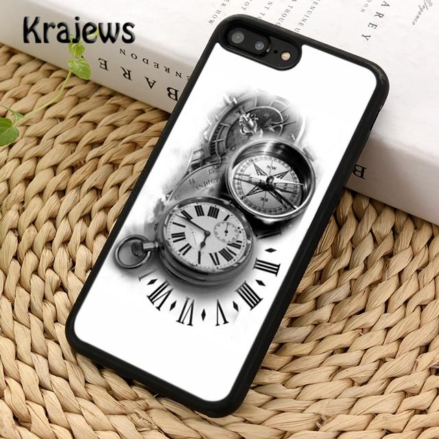 Krajews Compass Wanderlust Vintage Map Phone Case For iPhone 14 5 SE 6s 7 8 Plus X XR XS 11 12 13 Pro Max Samsung S21 S22 Ultra