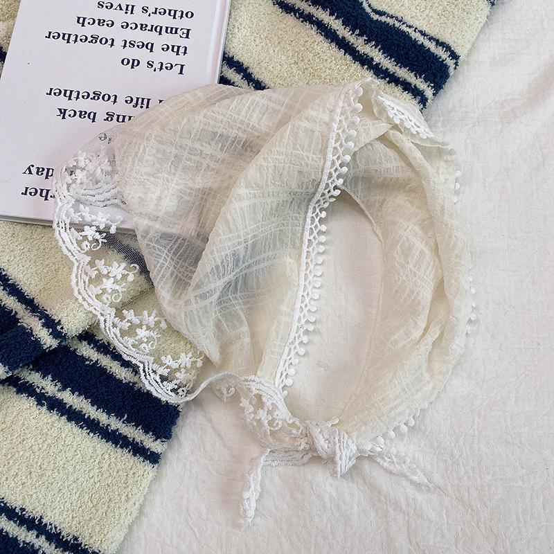 

Универсальный треугольный шарф во французском стиле: Кружевной платок и повязка на голову для весны