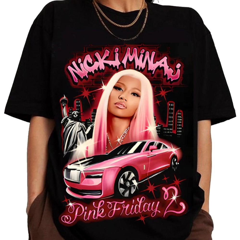 Nicki Minaj Pink Tour T-Shirt Black Cotton All size S-345XL - Free Shipping