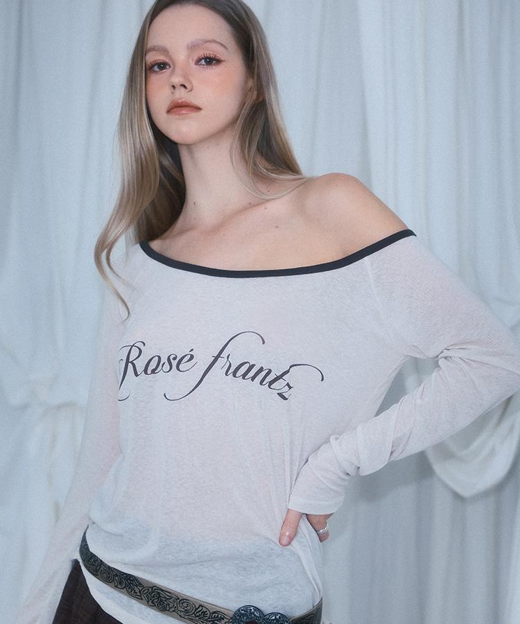 ROSEFRANTZ Sheer Lettering Long Sleeve [Beige]