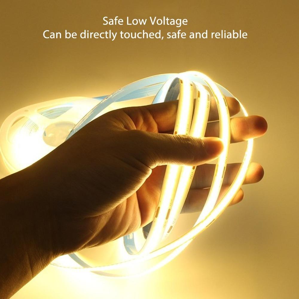 5 Meters Light Strip Flexible LED Tape Light High Brightness COB LED Strip Light  Home Decoration