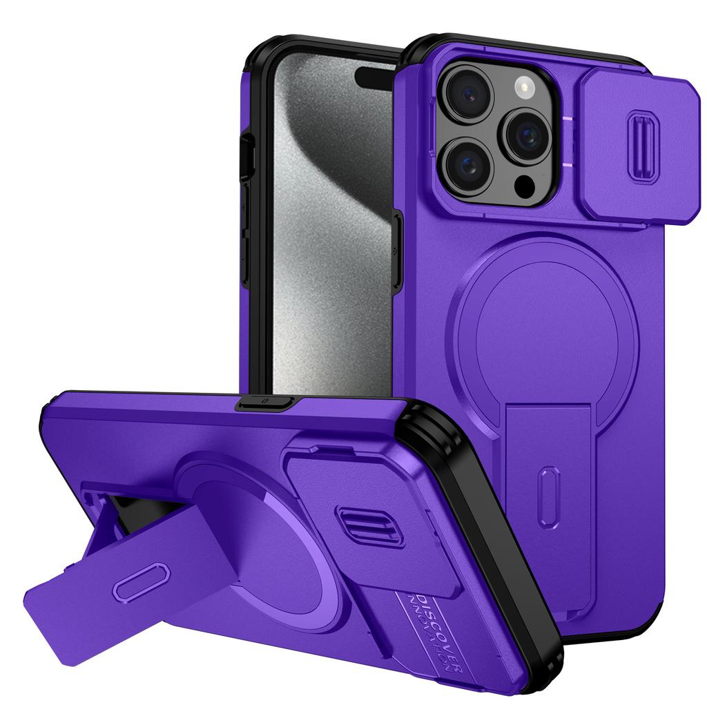 For iPhone 13 Pro Max Clear Phone Case with Lens Kickstand Cover Compatible with MagSafe
