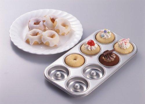 Tiger Crown Silver Donut Pan, 127 X 237 X 16mm, 8 Mini Donut Pans, Tin-Plated Steel, Baked Donuts, Recipe Included, Product Number 2326