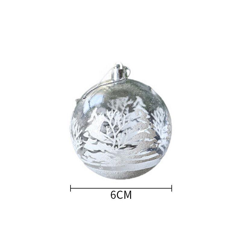 6X Weihnachtskugeln aus Glas, Schneeball, hängende Ornamente, Weihnachtsbaum, Heimdekoration
