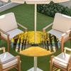 Outdoor Round Table Cover With Nature Print Waterproof Elastic Hem Patio Garden Deck