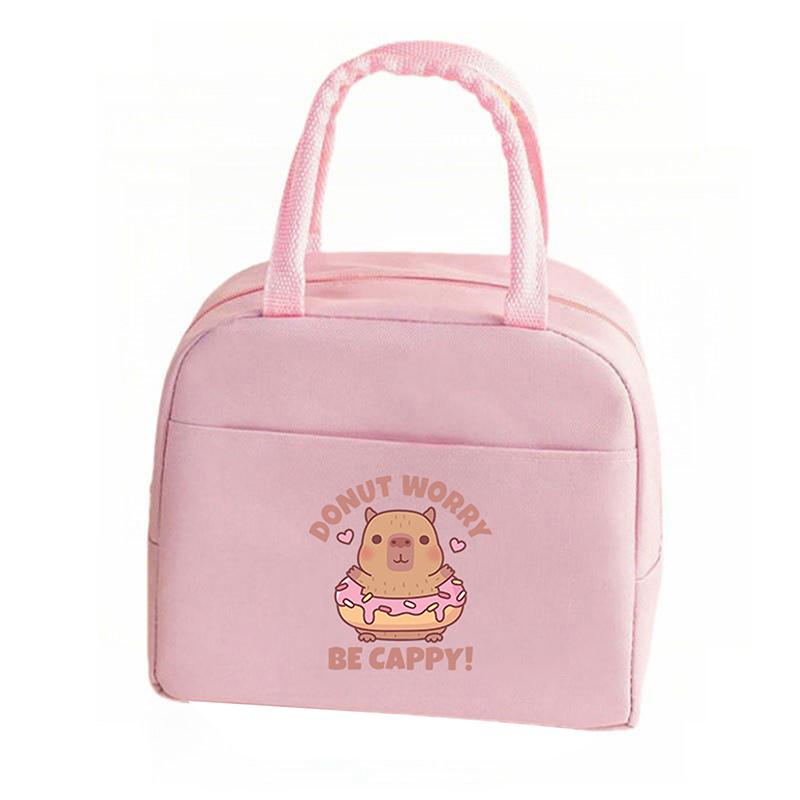 Tegneserie Søt Capybara Trykk Isolerte Lunsjvesker Bærbare Termiske Lunsj Tote Vesker Piknik Matbevaring Lunsjboksveske