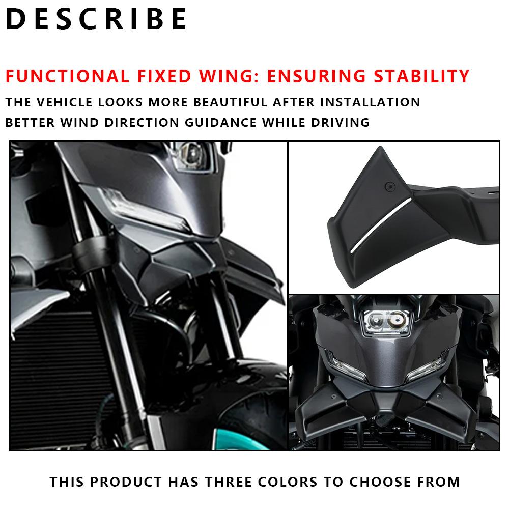 MTKRACING For YAMAHA MT-09 2024-2025 Frontal Spoilers Winglet Aerodynamic Wing Motorcycle Front Spoiler Kit Naked