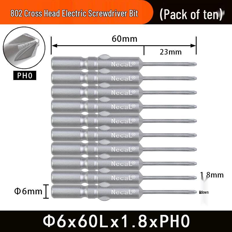 Nigao 802 Magnetic S2 Steel Electric Screwdriver Bit, 6mm, 60/80mm Length