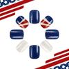 24 Pieces Independence Day Press on Nail Short Square False Nail Full Cover Acrylic Nail Stick On Nail for Women