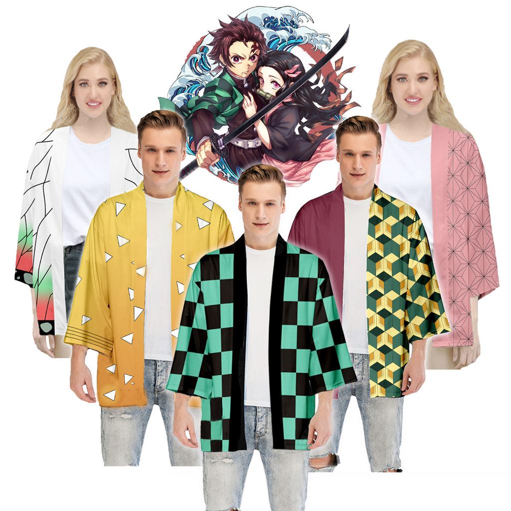 Japan cartoon comics Demon Slayer 3D Printed Cosplay Kimono Fashionable Cloak Taoist Robe Hanfu 0072