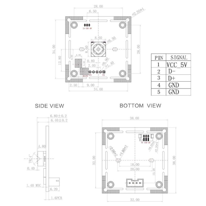 4K Autofocus USB Camera Module with 78.4/120degree NonDistortion Lens for Industrial Use OV13B10(1/3.06inch) Chipset