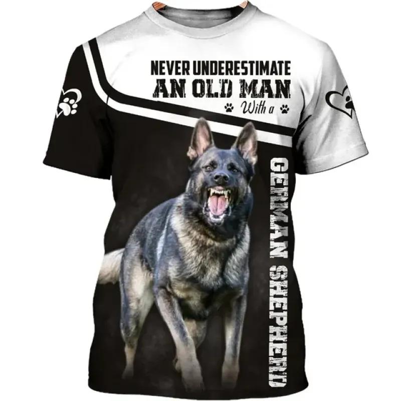 Mess With I Fight Back Ciobanescul German Tricouri imprimate 3D Tricou amuzant pentru câini Topuri cămăși unisex