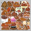 50 Waterproof Cartoon Poop Prank Stickers for Luggage, Scooter, Computer, or Tablet Decoration