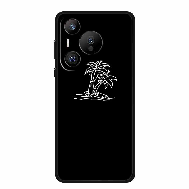Pura 70 Black TPU Phone Case - Personalized Line Pattern, Soft Shell