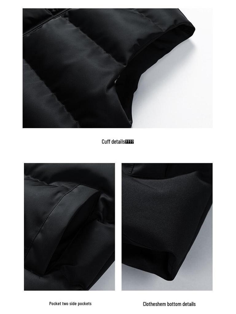 Férfi Merinói Gyapjú Pehely Pamut Téli Mellény - Vastag, Meleg, Ujjatlan, Plusz Méretű Mellény