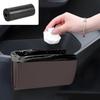 Hovom Car Trash Can, Leather Waterproof Automotive Garbage Can with Trash Bag, Hanging Mini Vehicle Trash Bin, Small Auto Door Organizer Storage