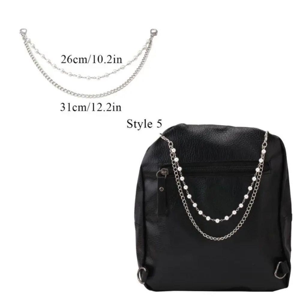 Hot Multi-layer Silver Metal Bag Chains Fashion DIY Shoulder Bag Chain Straps Replacement Women Jeans Chain With Lobster Buckle