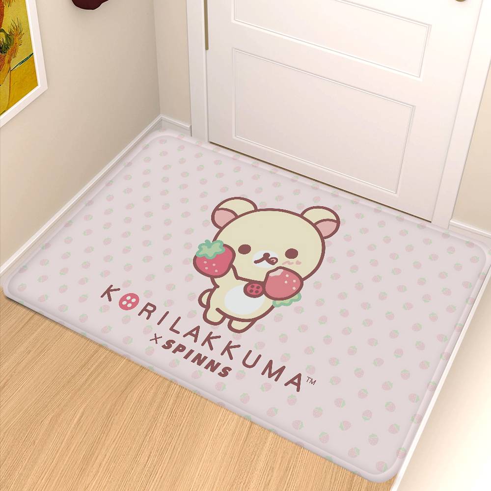 Anime R-Rilakkuma Cute Cartoon Movie Bathroom Mat Kids Room Bedroom Decoration Balcony Anti-Slip Doormat Living Room Welcome Rug