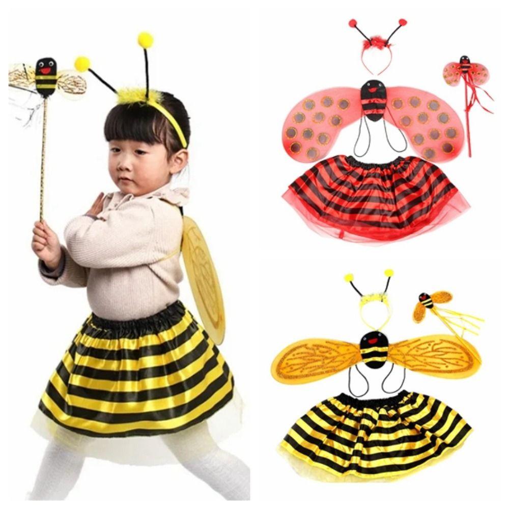 4Pcs/Set Wand Halloween Dress Up Hair Hoop Cosplay Prop Sweet Little Bee Costume  Festival