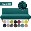Polar Fleece Fabric Armless Sofa Bed Cover Solid Color Without Armrest Big Elastic Folding Furniture Home Decoration Bench Cover