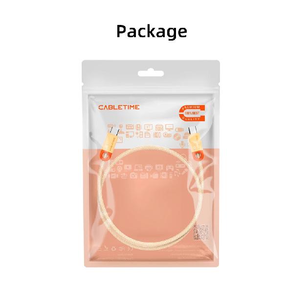 CABLETIME USB C to USB C Cable 60W 480Mbps Fast Charging Cable 3A Braided Type C to Type C Cable for Moble Phone Laptop HUAWEI