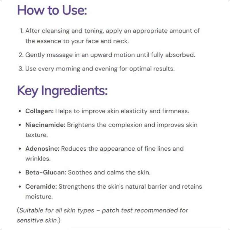 AHC Colla Juvenation Lift 4 Treatment Essence 130ml Elasticity Toner K-Beauty