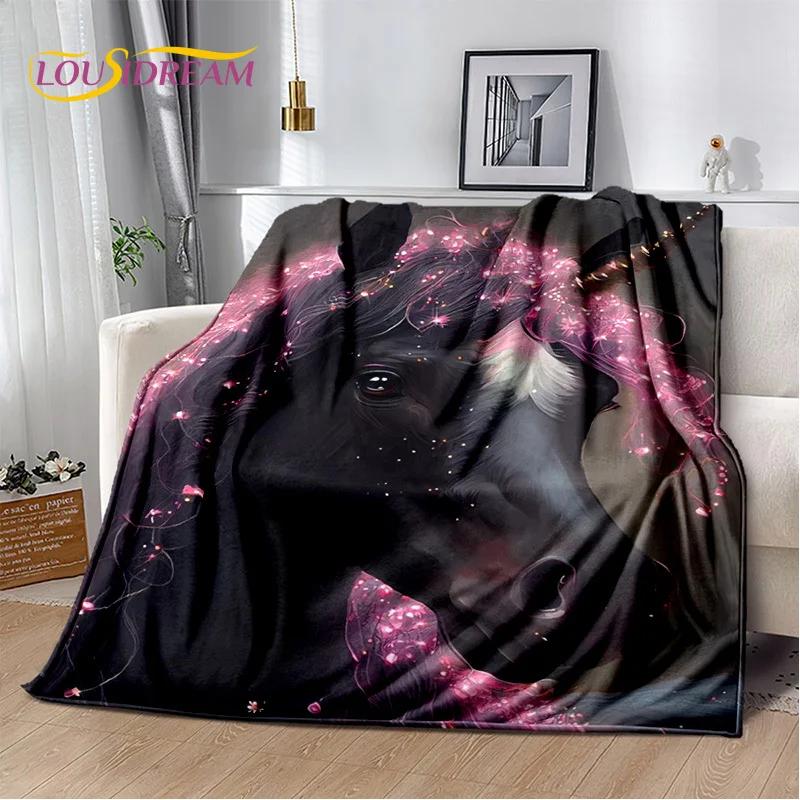 HD Unicorn Cartoon Cute 3D Dream Girl Blanket,Soft Throw Blanket for Home Bedroom Bed Sofa Picnic Travel Office Cover Child Gift