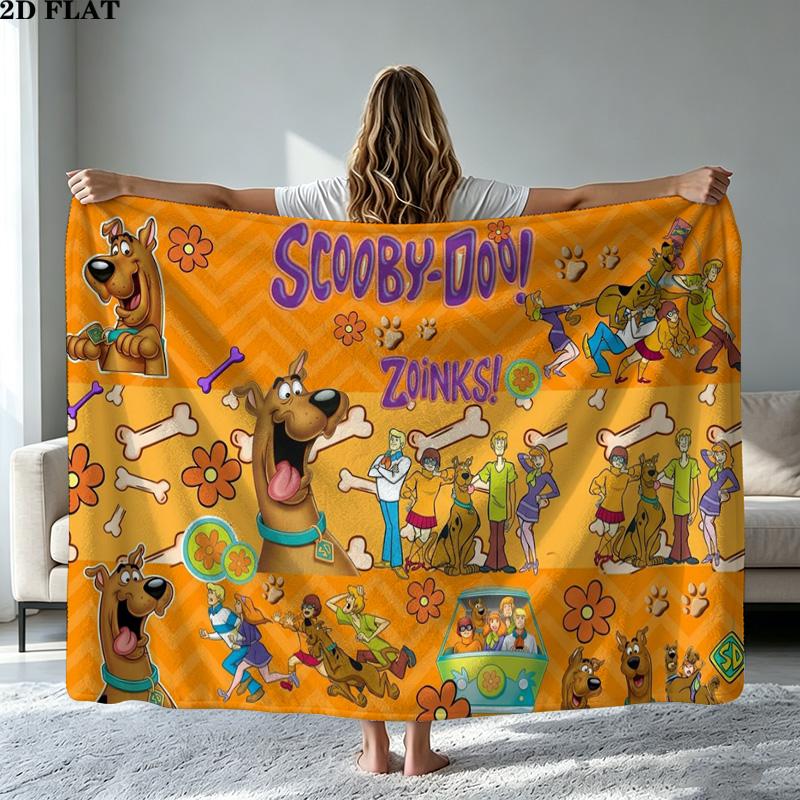 Scoobydoo Print Flannel Blanket High Quality Warm Comfortable Cover for All Seasons Perfect for Gifts Home Decor