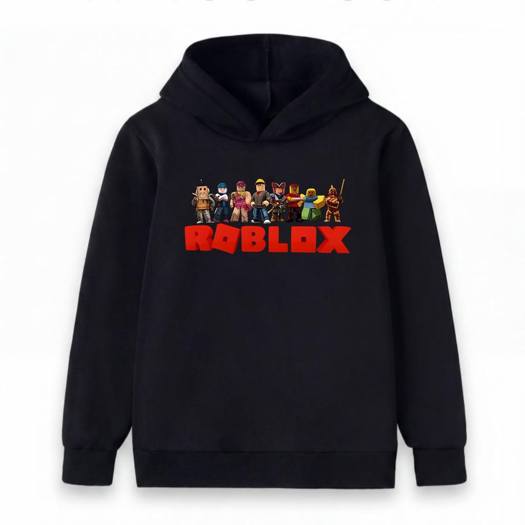 Kids Boys Girls Long Sleeve Hooded Sweatshirt, Cartoon Game Character Print Pullover Hoodie, Casual Loose Soft Warm Tops for Daily Wear and Outdoor Ac