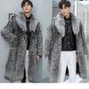 Autumn and Winter New Men's Fur Coat Imitation Fox Fur Long Coat Plus Fat Plus Jacket Warm Casual Windbreaker