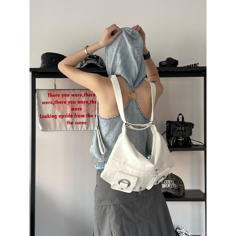 

Litchi Pattern Easiest for Match Untitled Notitle Backpack White