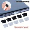 Silicone Type-C Dust Plug Anti-dust Cap USB C Charging Port Protector Cap with Cleaning Brush IPhone 16 17 Samsung Xiaomi Huawei