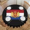 Round Netherlands Coat of Arms Tablecloth 70 Inches Kitchen Dinning Table Cloth Spillproof National Flag Table Covers