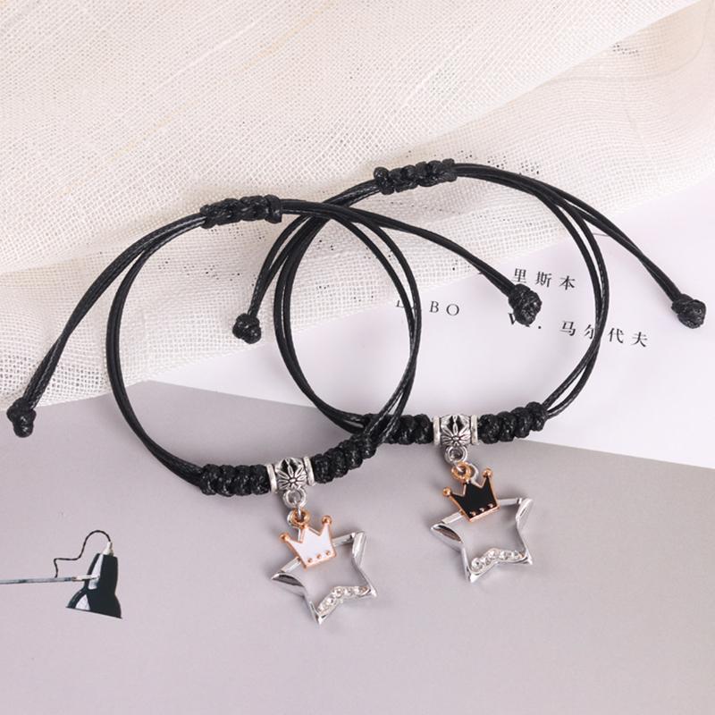 Couple Star Bracelet For Lover Women Men Hand Crafted Adjustable Rope Friends Relationship Matching Bracelets Jewelry Gift