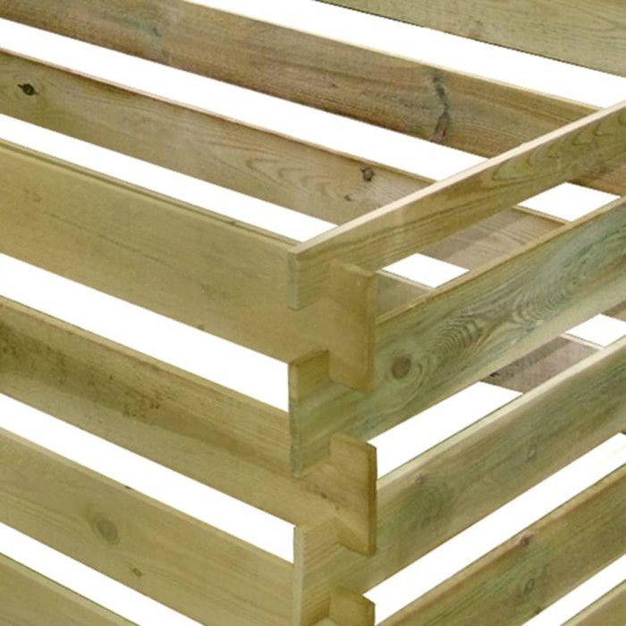 Bac de compostage - vidaXL - 180x90x90 cm - Bois de pin imprégné - Résistant à la pourriture - Montage facile
