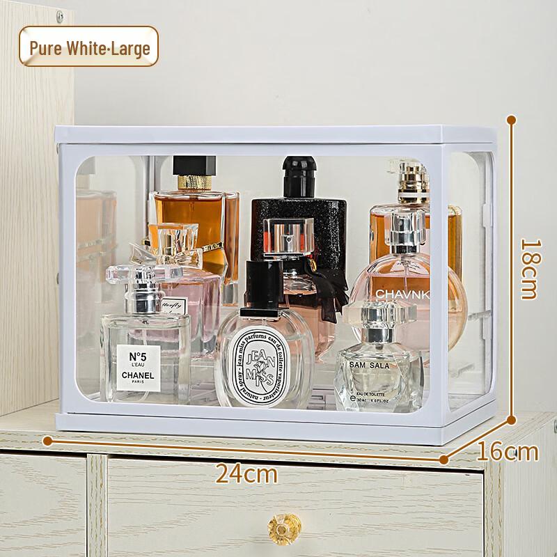 miflame Transparent Glass Perfume & Cosmetic Desktop Organizer