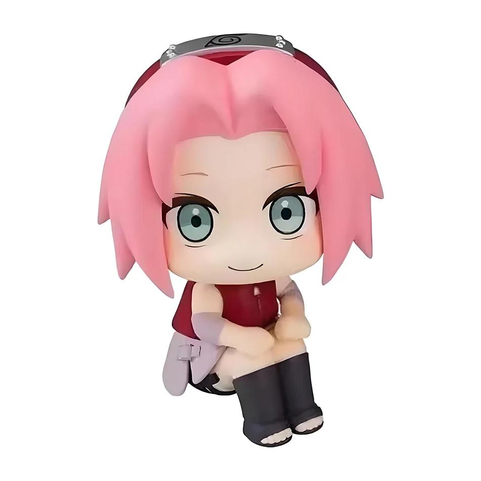 Anime Naruto Niedliche Sakura Haruno Gaara Sitzende Haltung Cartoon Actionfigur Modell PVC Kinderspielzeug Auto Dekoration Geschenk