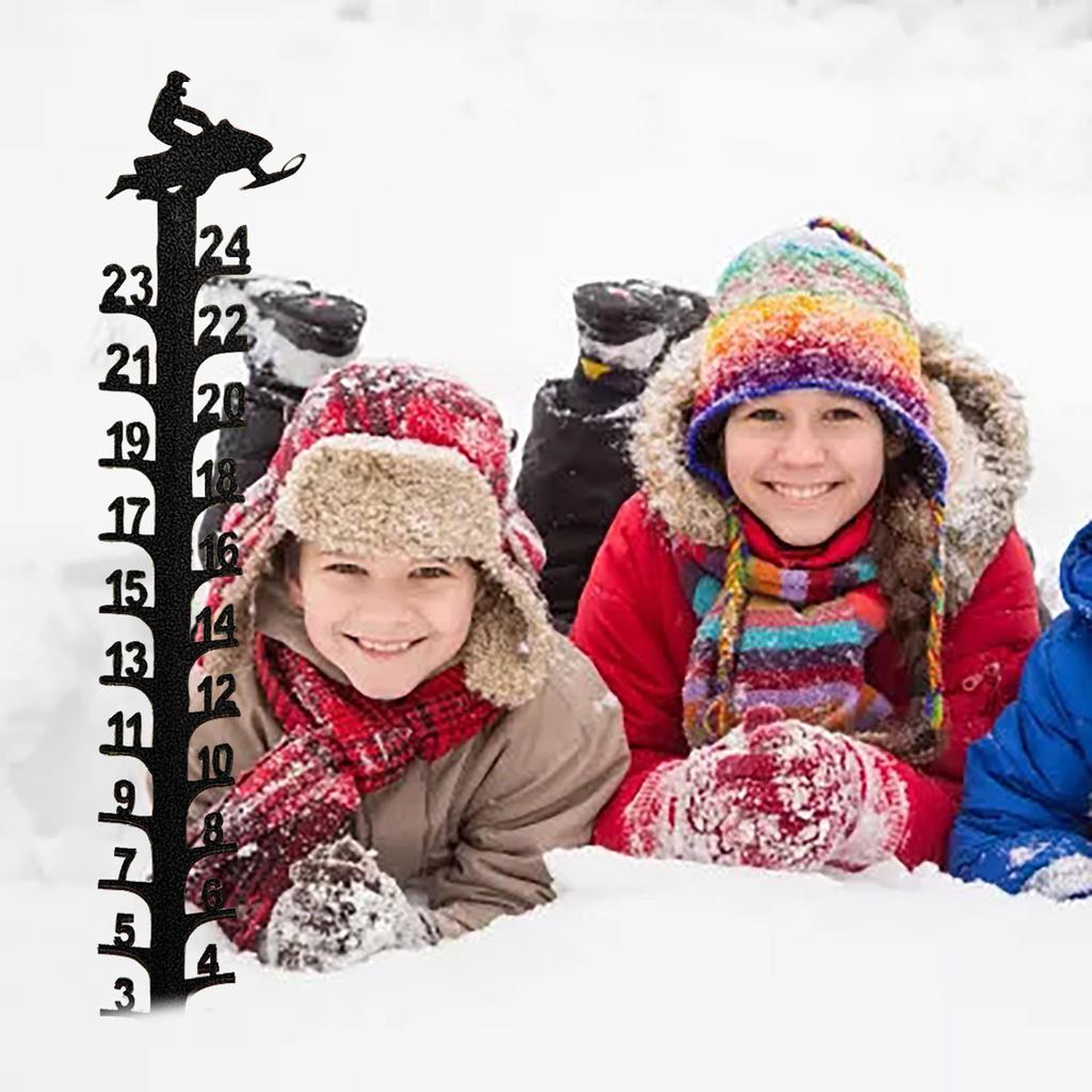 Snowflake Snow Meter Snowmobile Snow Meter Metal Snow Measuring Ruler Outdoor Garden Decoration