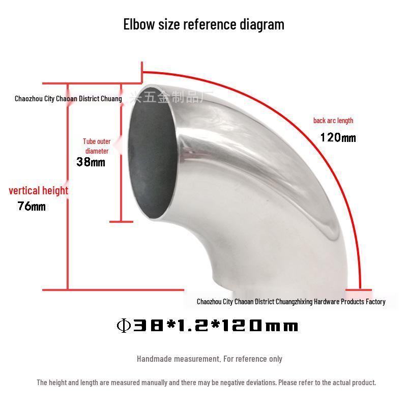 304 Stainless Steel 90° Elbow for Exhaust and Handrail Systems