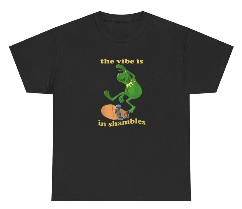 Vibe In Shambles T Shirt Funny Meme Dank Bold Ironic Silly Playful Gen Z Tee 2XL