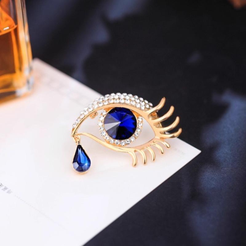 Креативная брошь «Глаз Дьявола» Модный сверкающий значок-шарм Трендовые ювелирные аксессуары Вечеринка Фестиваль Сувенир Подарок золотой