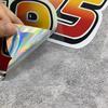 1 Pezzo Giallo E Numero Laser 95 Decalcomanie per Auto Idrorepellenti per Parabrezza Posteriore Finestrino Sportello Carrozzeria Bagagliaio Decalcomanie in Vinile Ornamento